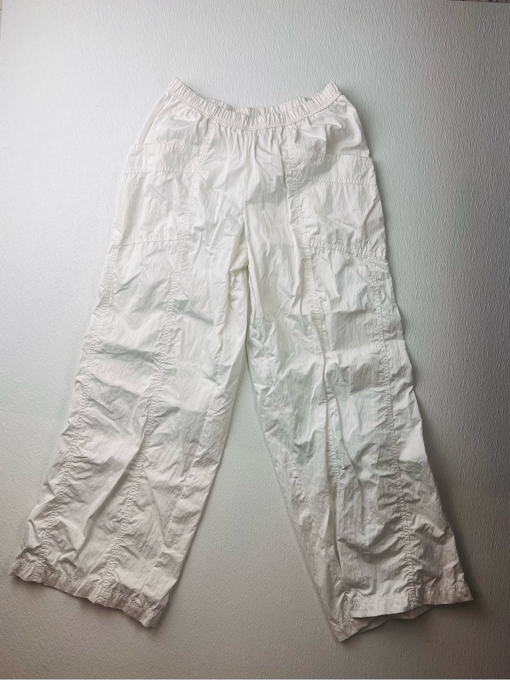 Free People White Wide Leg Parachute Pants